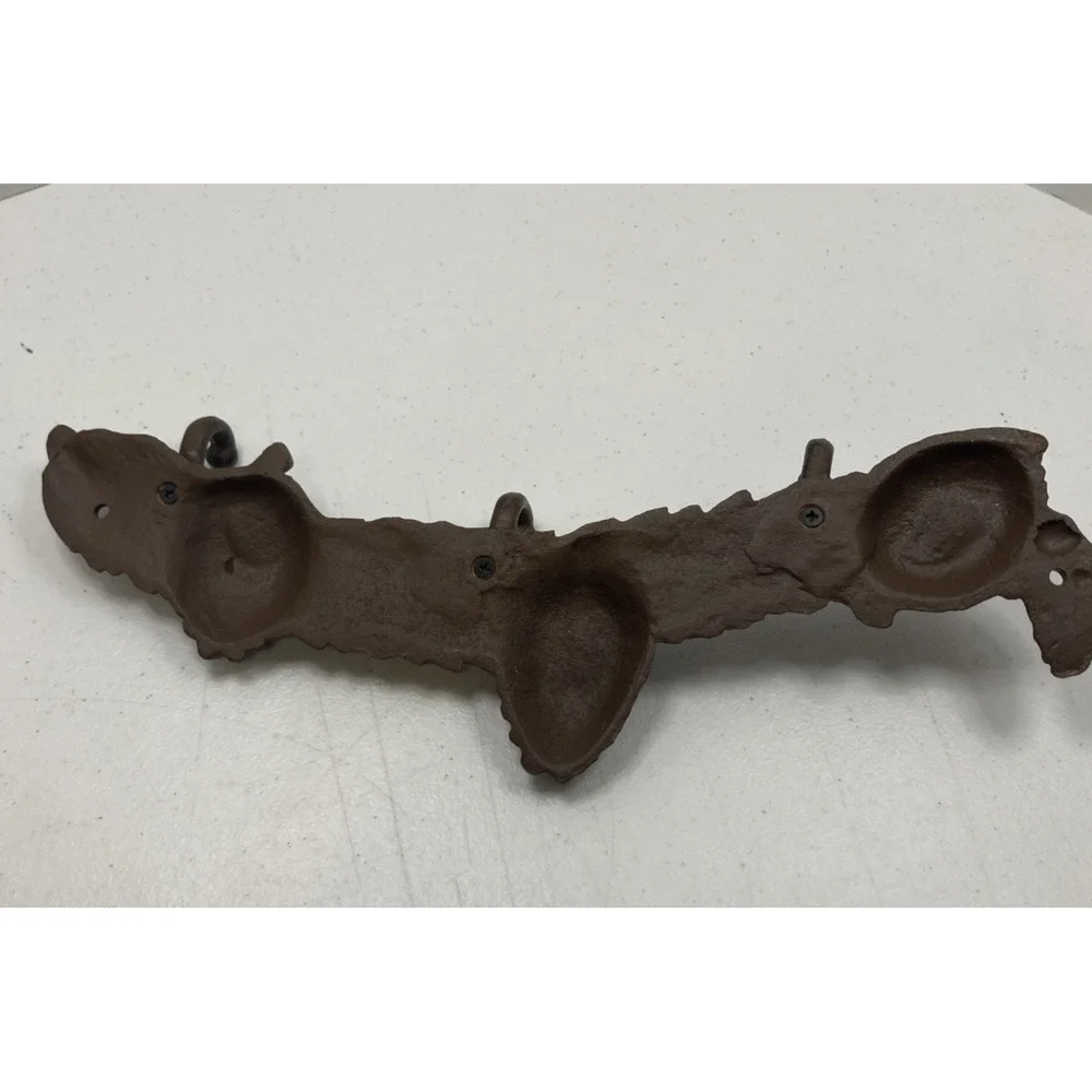 VTG Cast Iron Coat Hanger Key Hook Wall Mount Acorn‎ Fall Cabin Country 14
